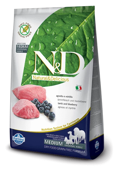 N&D Grain Free bárány&áfonya adult medium 12kg kutyatáp