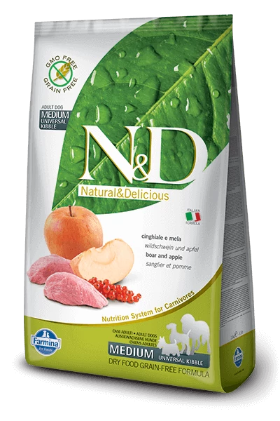 N&D Grain Free vaddisznó&alma adult medium 12kg kutyatáp