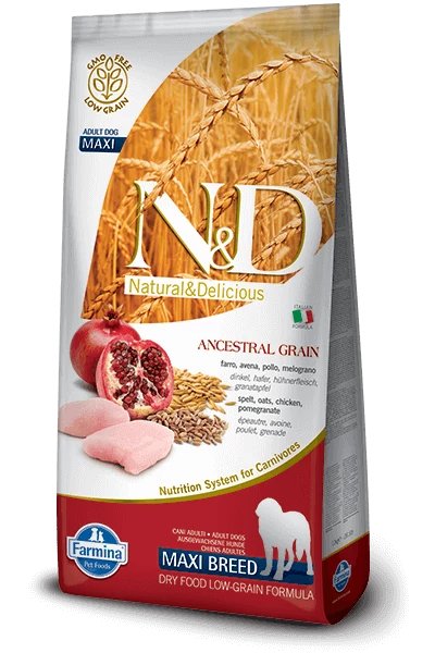 N&D Low Grain Dog Csirke&gránátalma adult maxi 12kg kutyatáp
