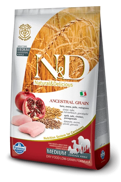N&D Low Grain Dog Csirke&gránátalma adult medium 12kg kutyatáp