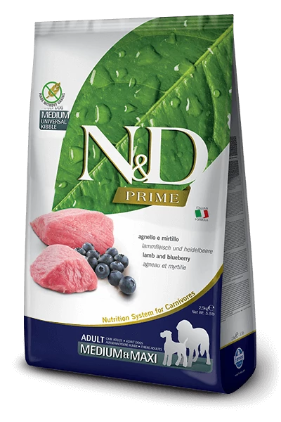 N&D Prime bárány&áfonya adult medium/maxi 2,5kg kutyatáp