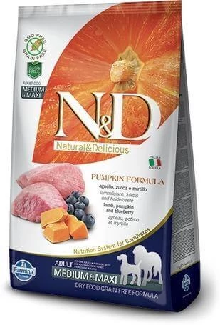 N&D Dog Grain Free bárány&áfonya sütőtökkel adult medium/maxi 12kg kutyatáp