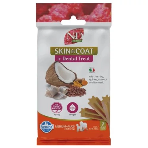 N&D Quinoa Dog Jutalomfalat Skin&coat Herring Adult Med&max 100g