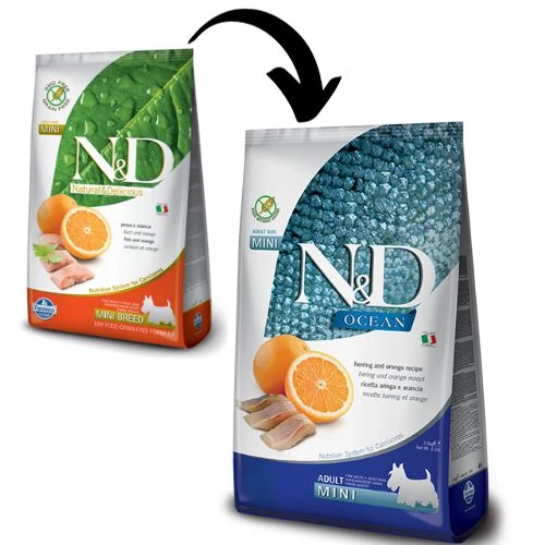 N&D Grain Free hal&narancs adult mini 800g kutyatáp