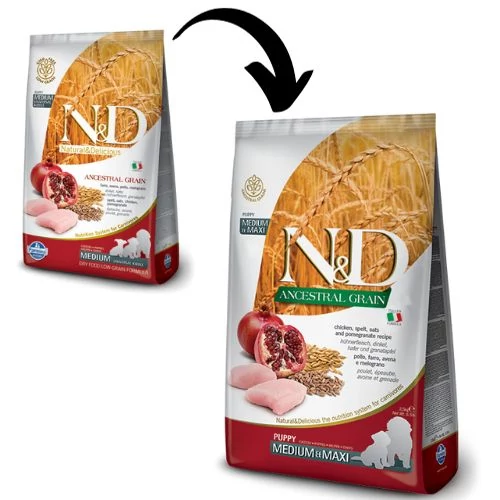 N&D Low Grain Dog Csirke&gránátalma puppy medium 12kg kutyatáp