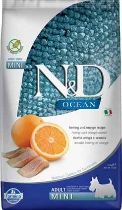 N&D Dog Ocean hering&narancs adult mini 800g kutyatáp