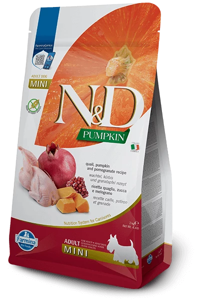 N&D Dog Pumpkin fürj&sütőtök,gránátalma adult mini 2kg