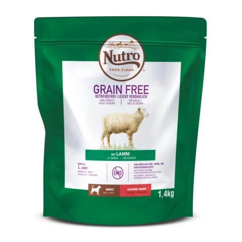 NUTRO GRAIN FREE száraztáp bárányhússal kistestű felnőtt kutyáknak 1,4 kg