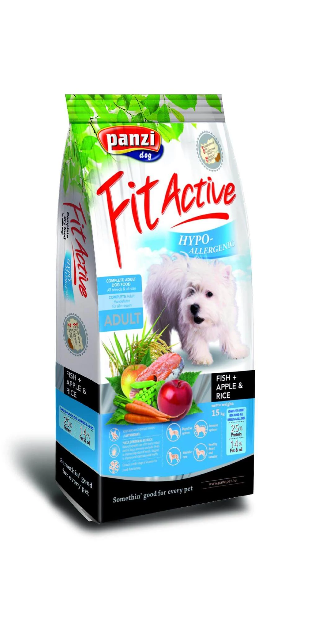 Panzi FitActive Hypoallergenic Fish, Apple & Rice 15 kg