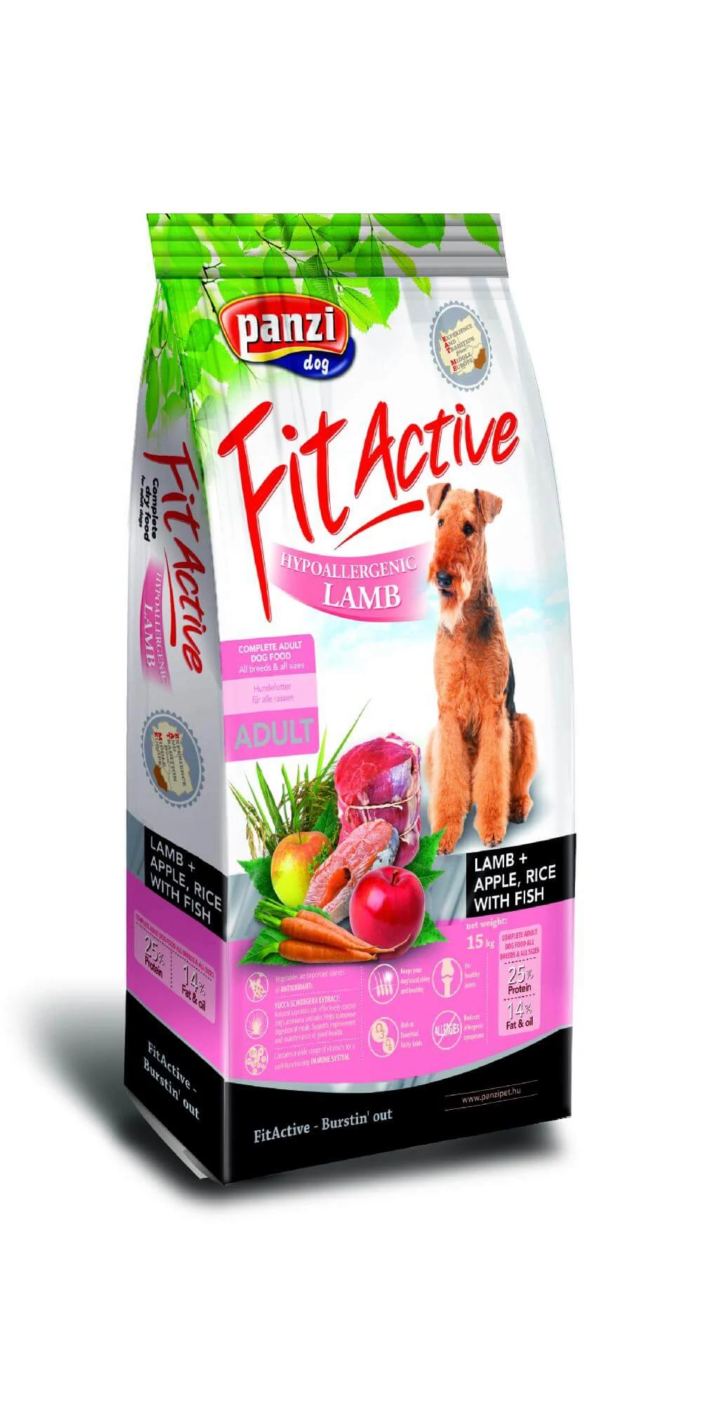 Panzi FitActive Hypoallergenic Lamb, Apple & Rice 15+1,5 kg