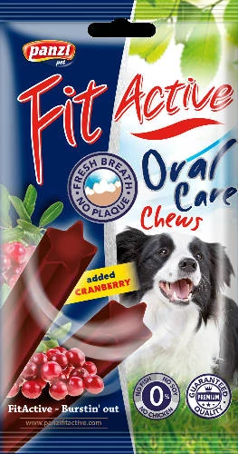 Panzi Fitactive Dental Care Chews (vörösáfonya) jutalomfalat 70g