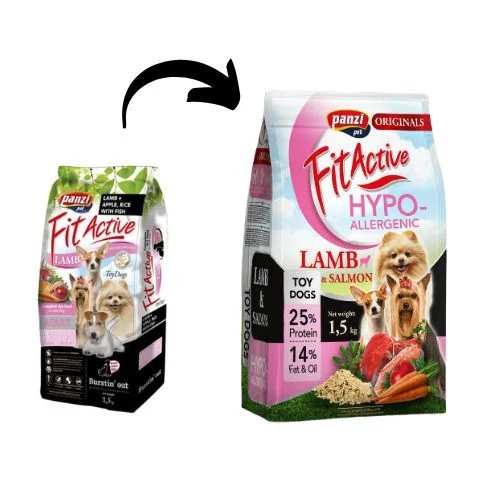 Panzi FitActive Hypoallergenic ToyDogs Lamb, Fish, Apple & Rice 1,5 kg