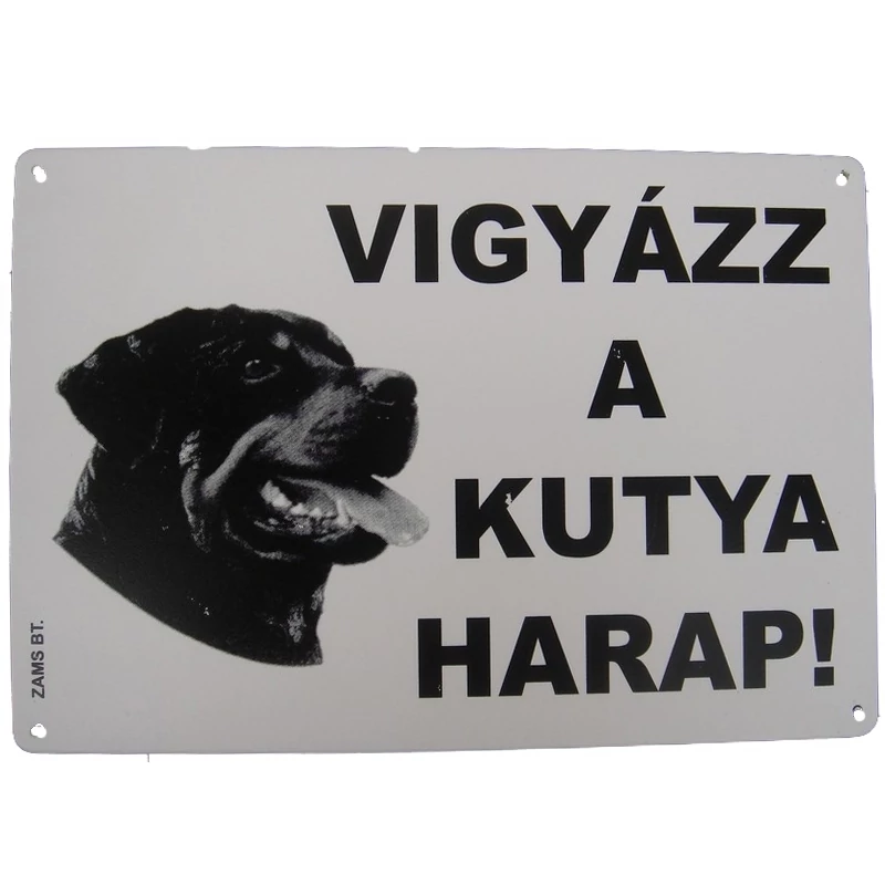Kutya Harap Tábla  Fém A/5