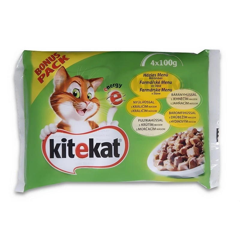 Kitekat Alutasakos 100g 4Pack Házias Bonus