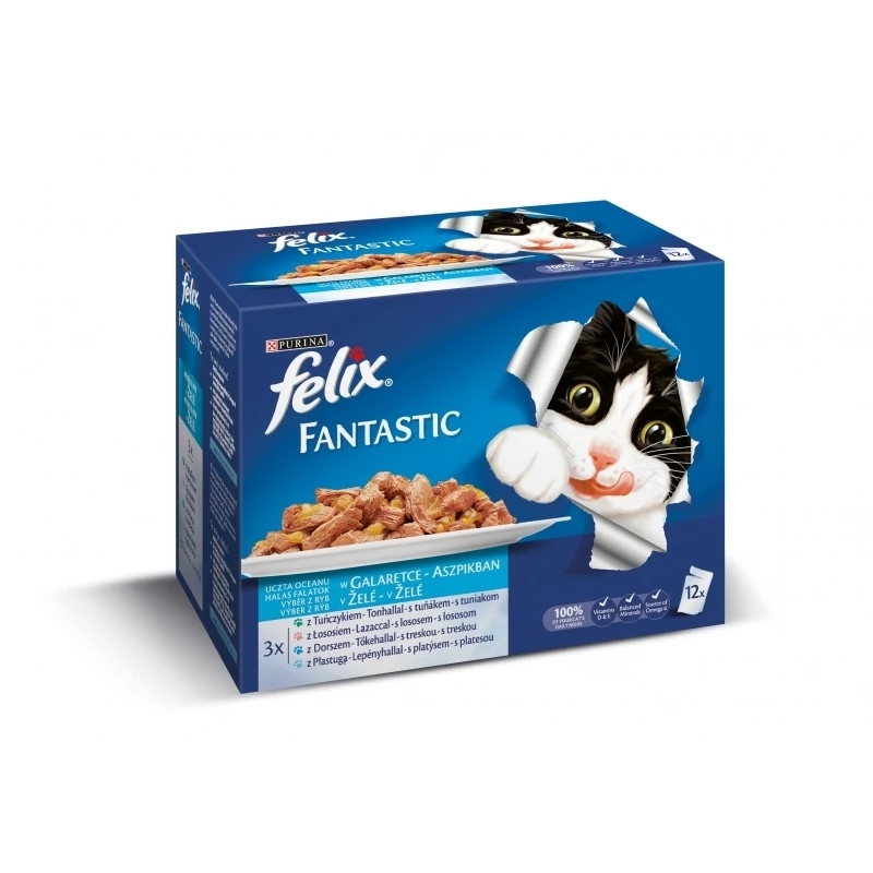 Felix Fantastic Alutasakos Multipack 12x100g Halas Falatok Aszpikban