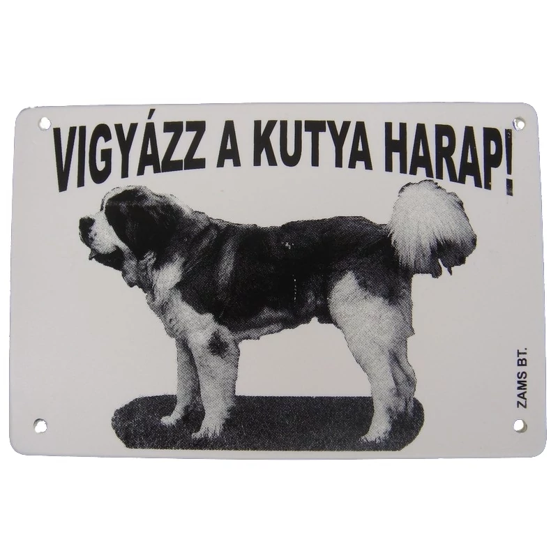 Kutya Harap Tábla Műanyag 8*12cm