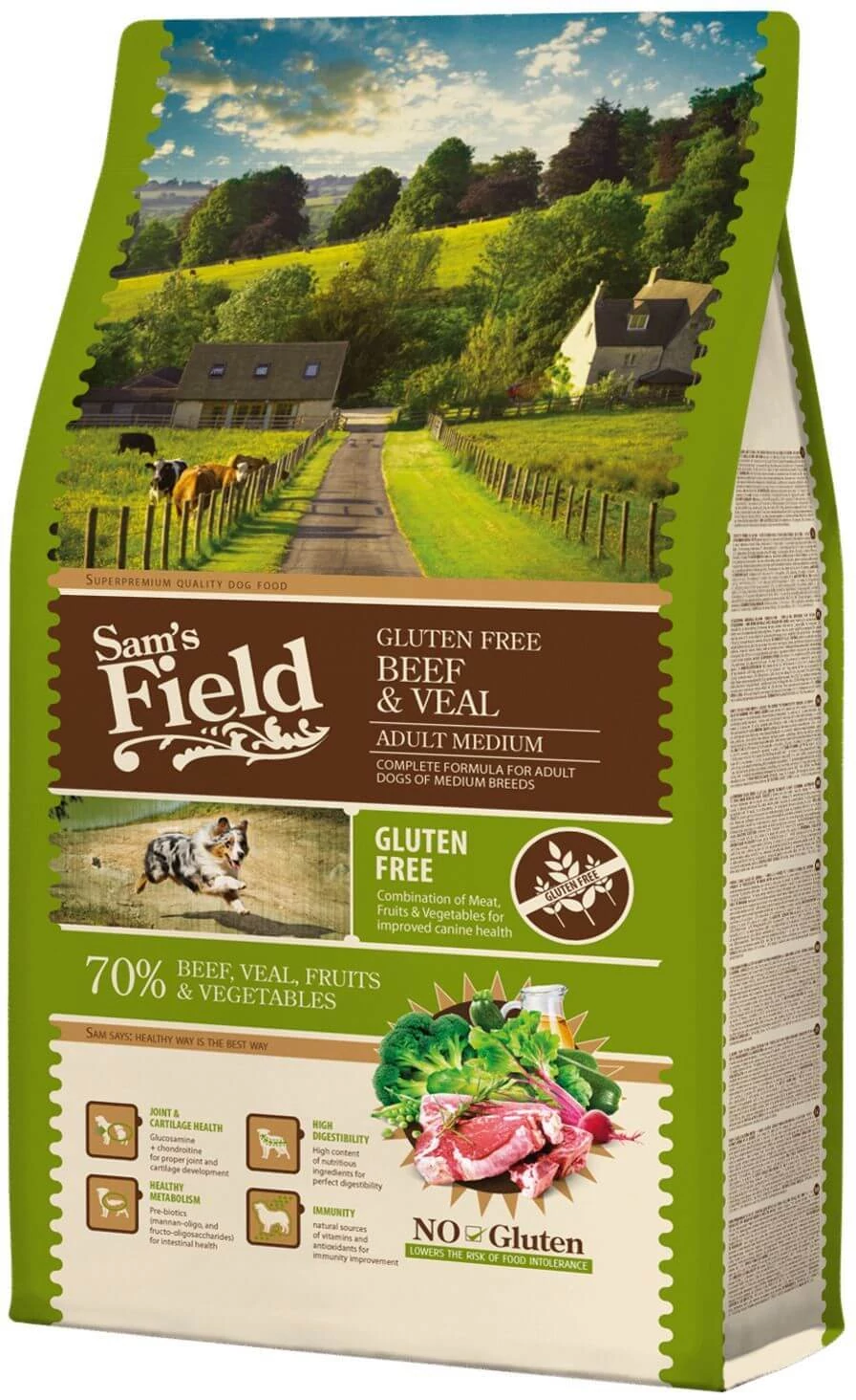 Sam's Field Adult Gluten Free Beef & Veal - Medium 2,5 kg