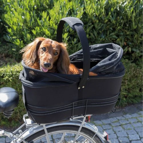 Trixie Dog Bicycle Basket Long for Wide Bike Racks - szállítókosár kerékpárra (fekete) 29x49x60cm