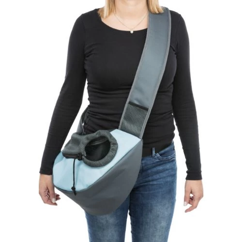 Trixie Sling Front Carrier - féloldalas szállítótáska (világosszürke/sötét szürke) kutyák részére 50x25x18cm