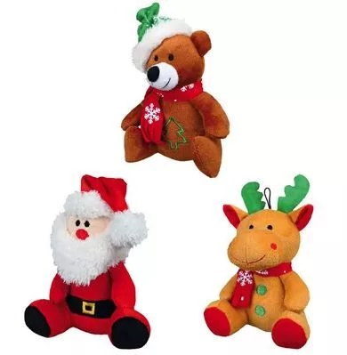 Trixie Xmas Santa Clauses Reindeers and Bears Plüss Játék Többféle Figura Kutyák Részére 20cm